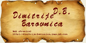 Dimitrije Barovnica vizit kartica